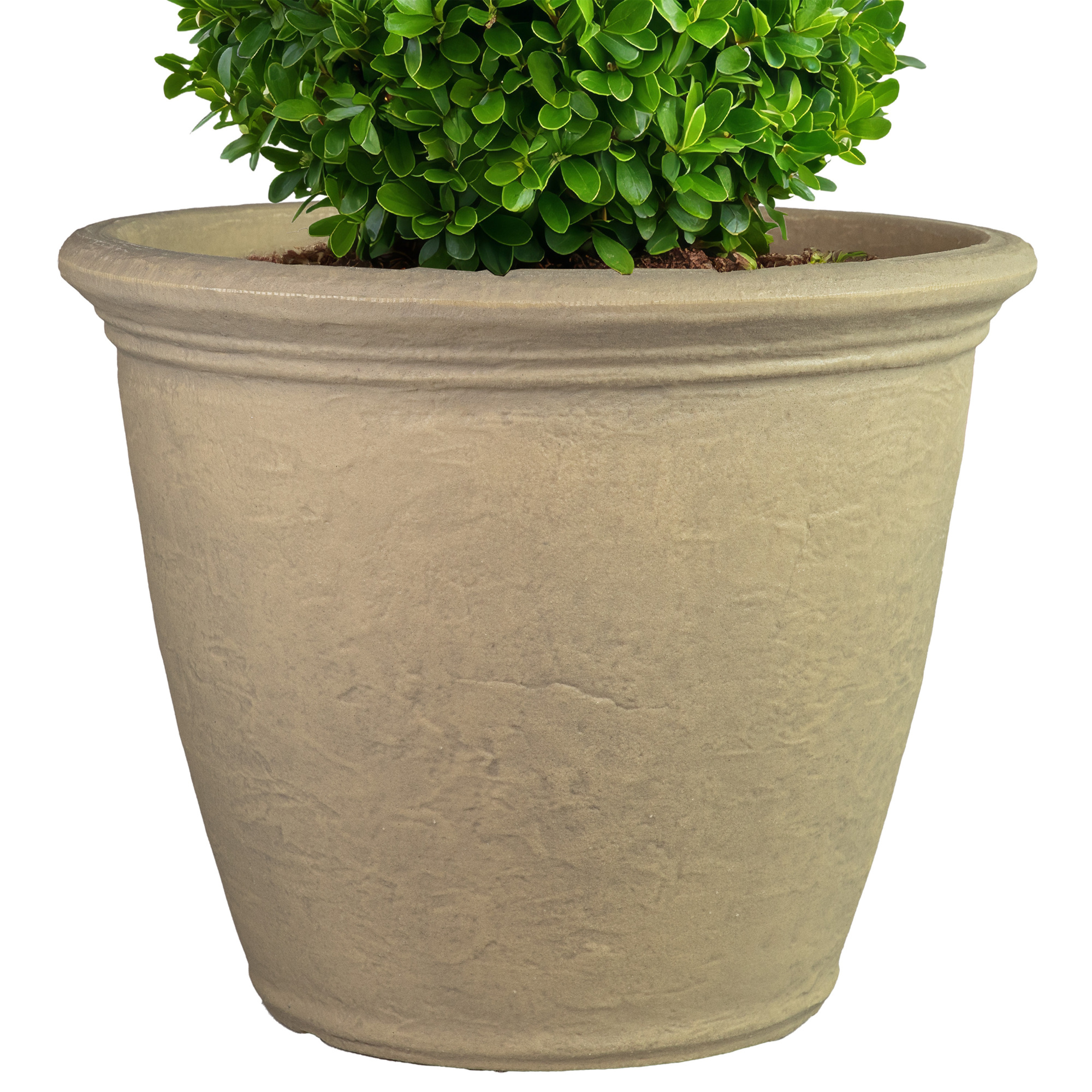 Sunnydaze Weather-Resistant Double-Walled Outdoor Flower Pot Planter — 20in., Beige Finish, Hand-Painted, UV-Resistant, Model# DG-209